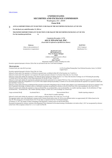 Thumbnail Ally Financial 10-K Annual Report 2016