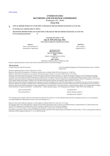 Thumbnail Ally Financial 10-K Annual Report 2018