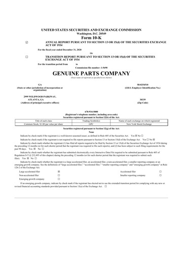 Thumbnail Genuine Parts Company
 10-K Annual Report 2020