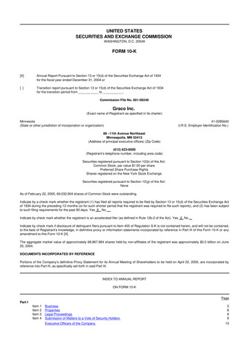 Thumbnail Graco 10-K Annual Report 