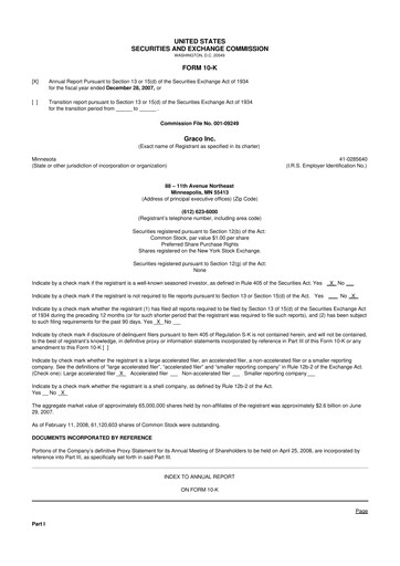 Thumbnail Graco 10-K Annual Report 