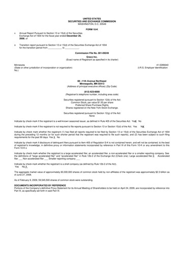 Thumbnail Graco 10-K Annual Report 
