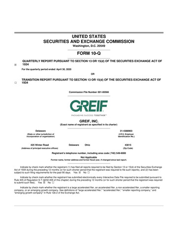 Thumbnail Greif 10-Q Quarterly Report FY2020 