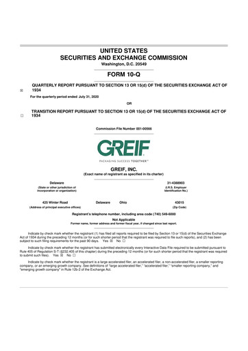 Thumbnail Greif 10-Q Quarterly Report FY2020 