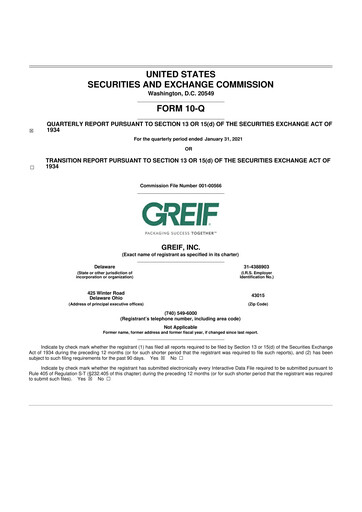Thumbnail Greif 10-Q Quarterly Report FY2021 