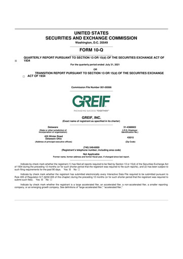 Thumbnail Greif 10-Q Quarterly Report FY2021 