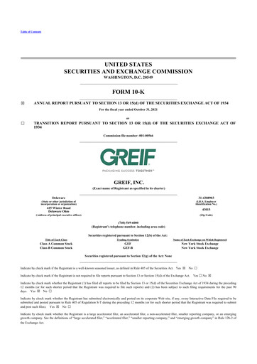 Thumbnail Greif 10-K Annual Report 2021