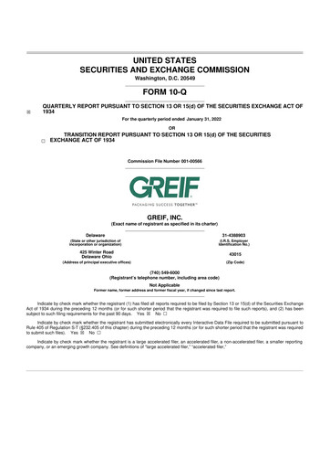 Thumbnail Greif 10-Q Quarterly Report FY2022 