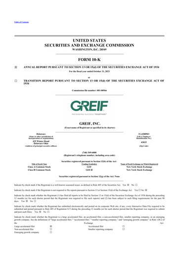 Thumbnail Greif 10-K Annual Report 2023