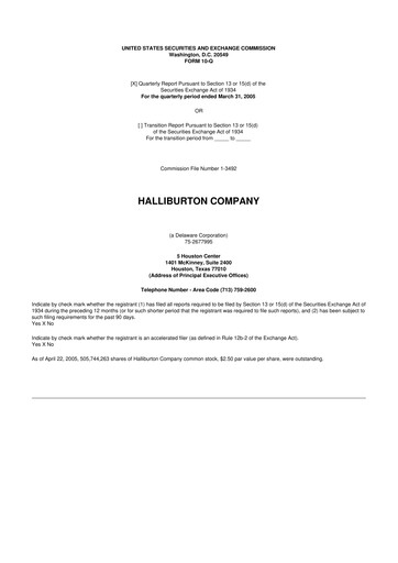 Vorschaubild Halliburton 10-Q Quartalsbericht  
