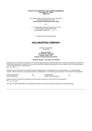 Vorschaubild Halliburton 10-Q Quartalsbericht  
