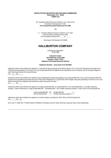 Vorschaubild Halliburton 10-Q Quartalsbericht  