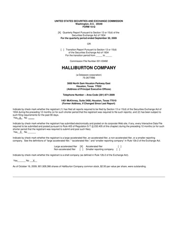 Vorschaubild Halliburton 10-Q Quartalsbericht  