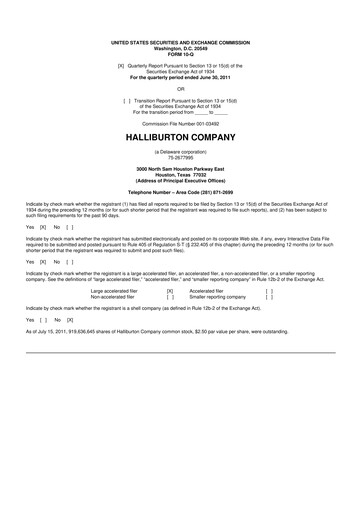 Vorschaubild Halliburton 10-Q Quartalsbericht 2011 