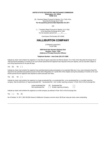 Vorschaubild Halliburton 10-Q Quartalsbericht 2011 