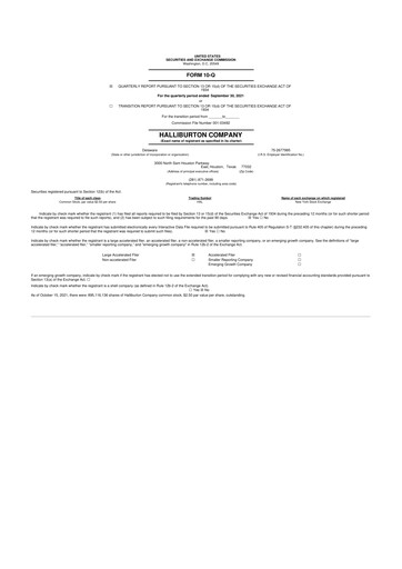 Vorschaubild Halliburton 10-Q Quartalsbericht 2021 