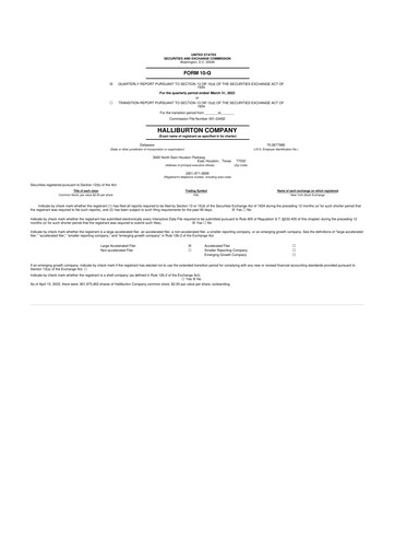Vorschaubild Halliburton 10-Q Quartalsbericht 2022 