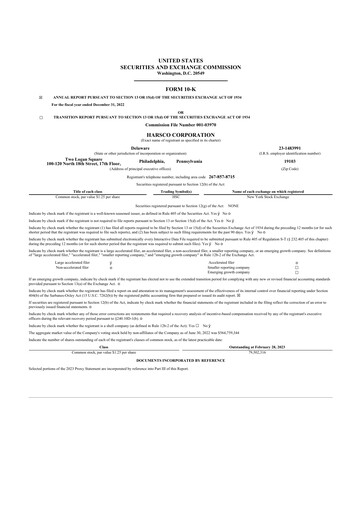 Miniature Enviri Corporation 10-K Rapport annuel 2022