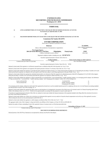 Miniature Enviri Corporation 10-K Rapport annuel 2024