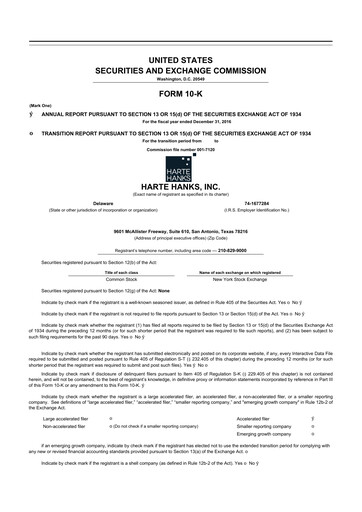 Thumbnail Harte Hanks 10-K Annual Report 2016