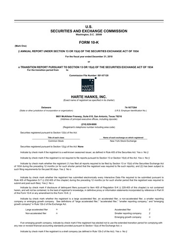 Thumbnail Harte Hanks 10-K Annual Report 2018