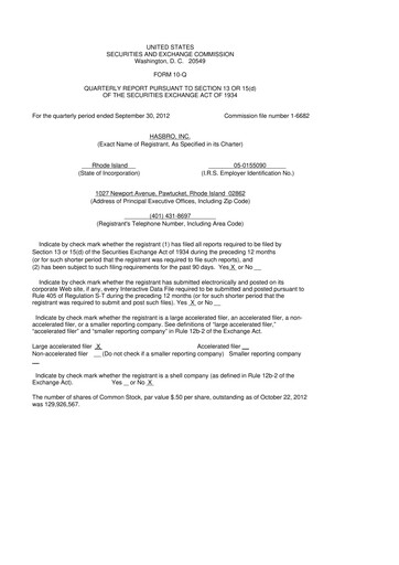 Vorschaubild Hasbro 10-Q Quartalsbericht 2012 