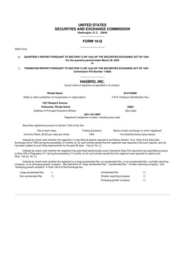 Vorschaubild Hasbro 10-Q Quartalsbericht 2020 