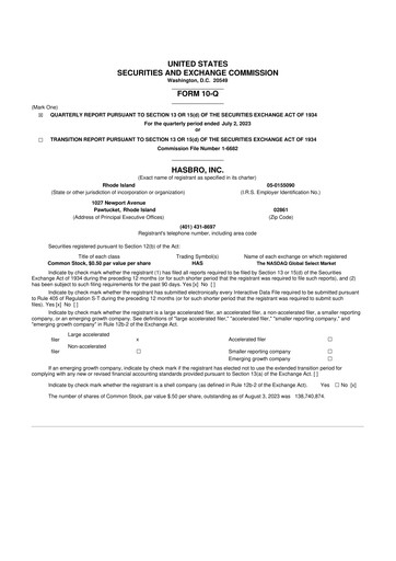 Vorschaubild Hasbro 10-Q Quartalsbericht 2023 