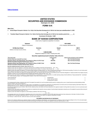 Thumbnail Bank of Hawaii
 10-K Annual Report 2025