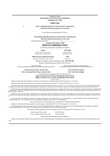 Miniature HEICO 10-K Rapport annuel 2013