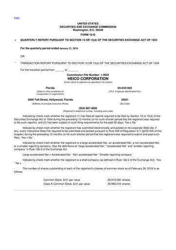Thumbnail HEICO 10-Q Quarterly Report FY2016 