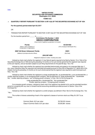 Thumbnail HEICO 10-Q Quarterly Report FY2017 