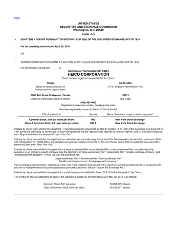 Thumbnail HEICO 10-Q Quarterly Report FY2019 