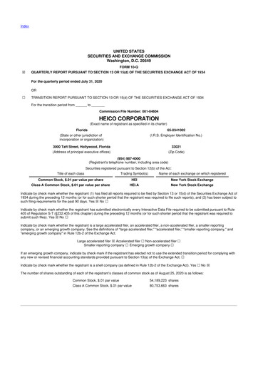 Thumbnail HEICO 10-Q Quarterly Report FY2020 