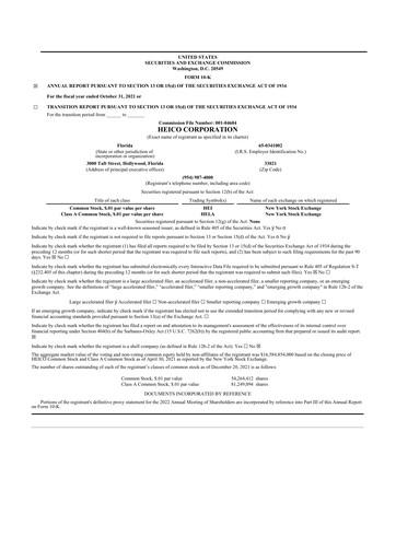 Miniature HEICO 10-K Rapport annuel 2021