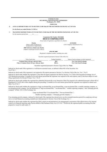 Miniature HEICO 10-K Rapport annuel 2023