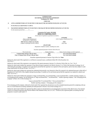 Miniature HEICO 10-K Rapport annuel 2025