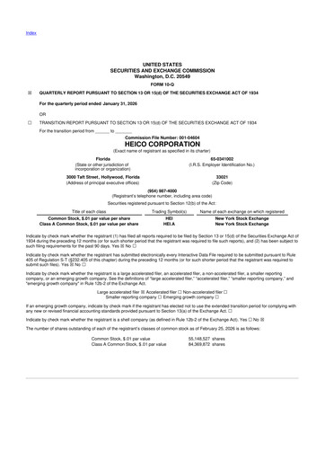 Thumbnail HEICO 10-Q Quarterly Report FY2026 