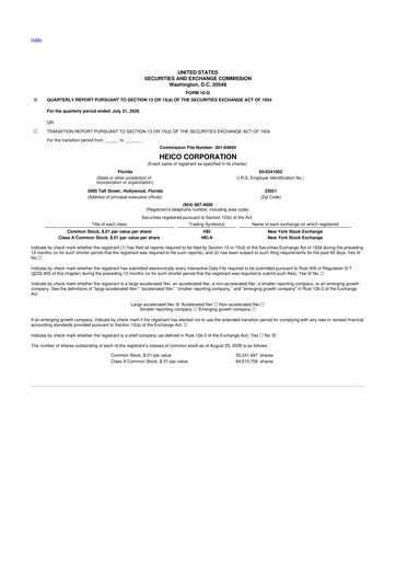 Vorschaubild HEICO 10-Q Quartalsbericht 2026 