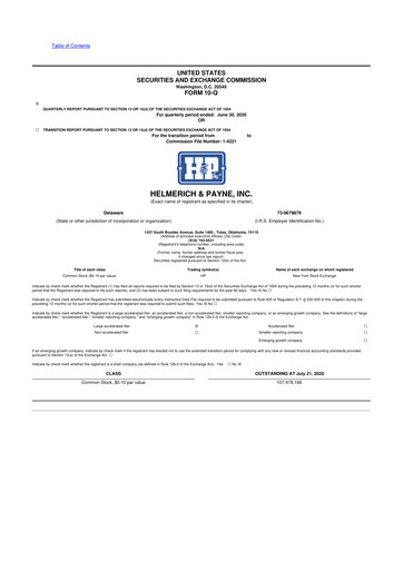 Thumbnail Helmerich & Payne

 10-Q Quarterly Report FY2020 