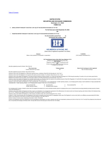 Thumbnail Helmerich & Payne

 10-K Annual Report 2022