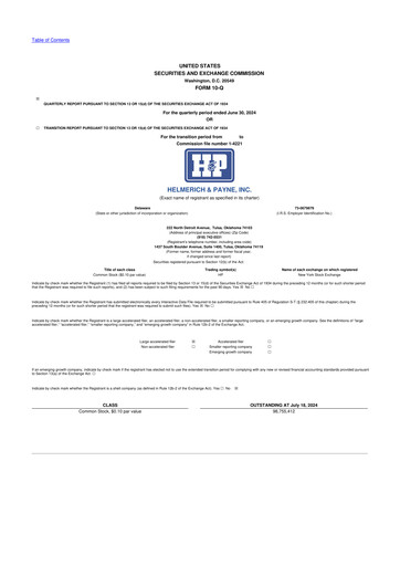 Thumbnail Helmerich & Payne

 10-Q Quarterly Report FY2024 