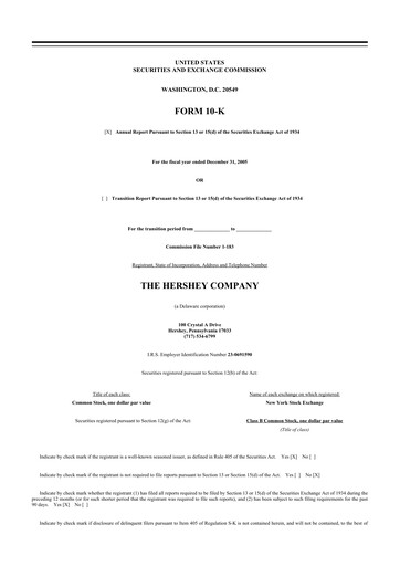 Thumbnail The Hershey Company 10-K Annual Report 