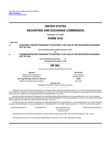 Miniature HP 10-Q Rapport trimestriel 2017 