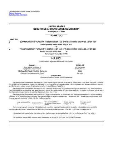 Miniature HP 10-Q Rapport trimestriel 2017 