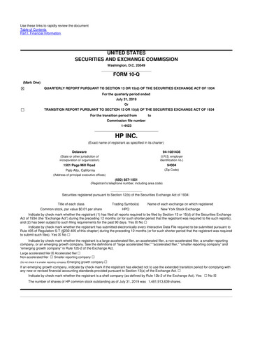 Miniature HP 10-Q Rapport trimestriel 2019 