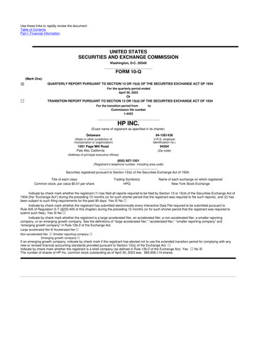 Miniature HP 10-Q Rapport trimestriel 2023 