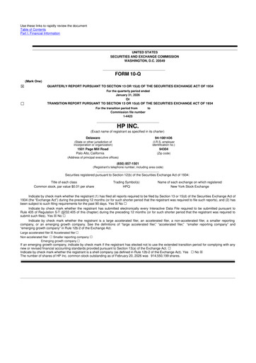 Miniature HP 10-Q Rapport trimestriel 2026 