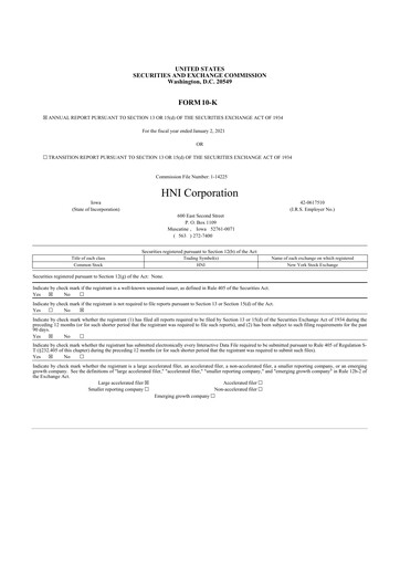 Thumbnail HNI Corporation
 10-K Annual Report 2020