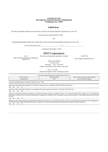 Thumbnail HNI Corporation
 10-K Annual Report 2024